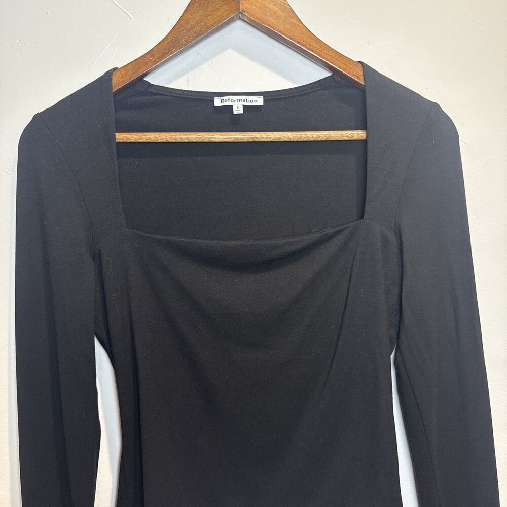 Reformation Black Shirt Women's Small Witchy Goth Dark Academia Dark Romantic - Picture 10 of 12